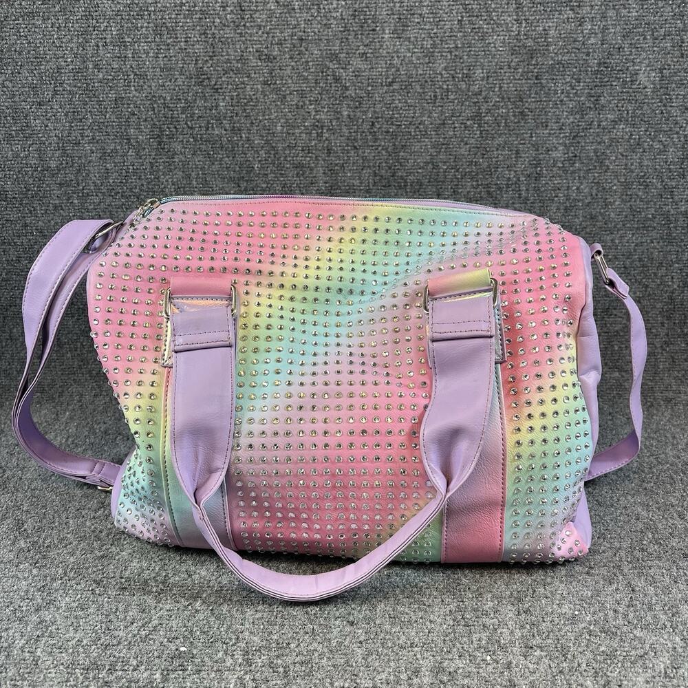 Miss Gwen’s OMG Accessories Rainbow Studded Duffel Bag Purse Read
